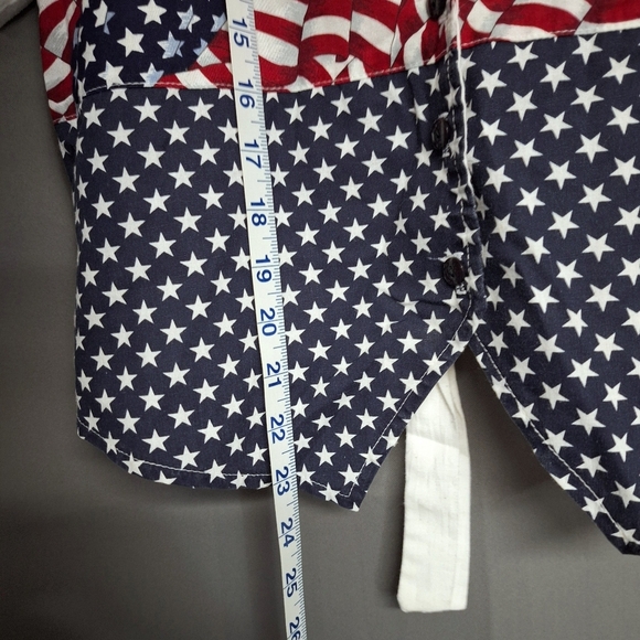 Vintage Tapestry Made in USA Womens American Flag Top T-Shirt Vest Attached - Picture 13 of 15